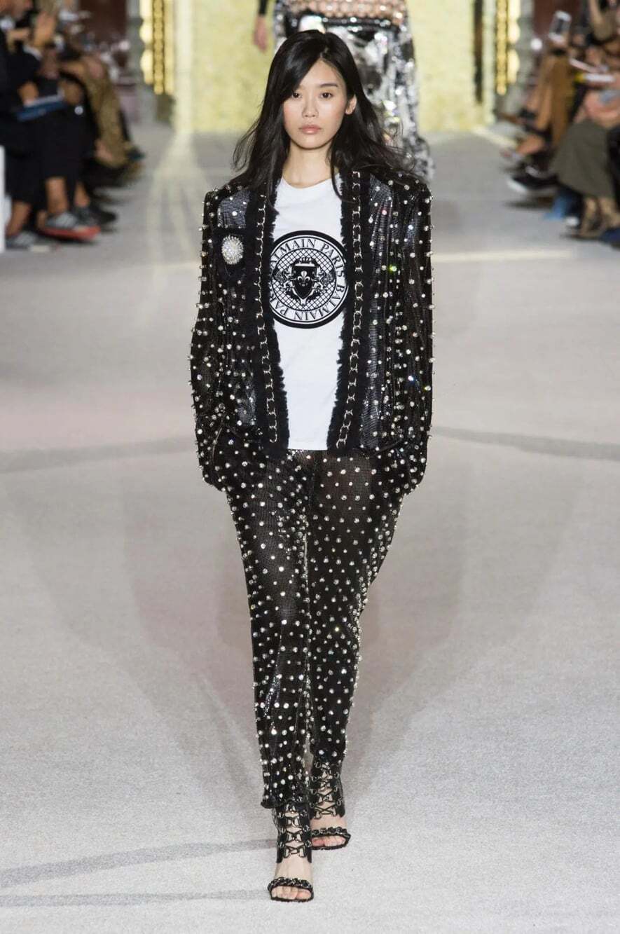 Balmain Runway Crystal Brass Chainmail Pants US 8 EU 40 Black Couture RARE!